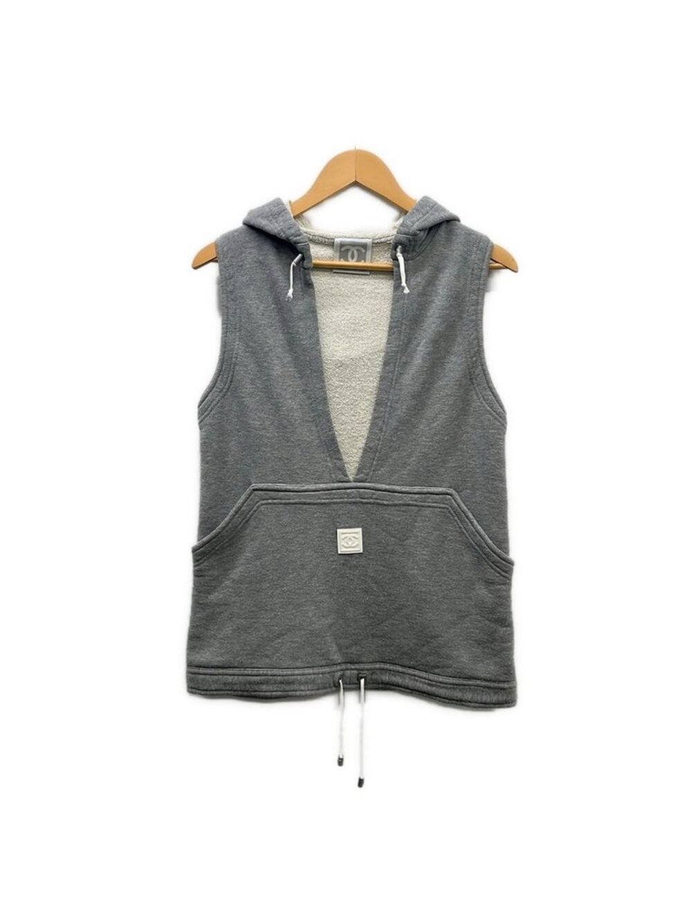Chanel Vest M Sport Line Light Gray 38
